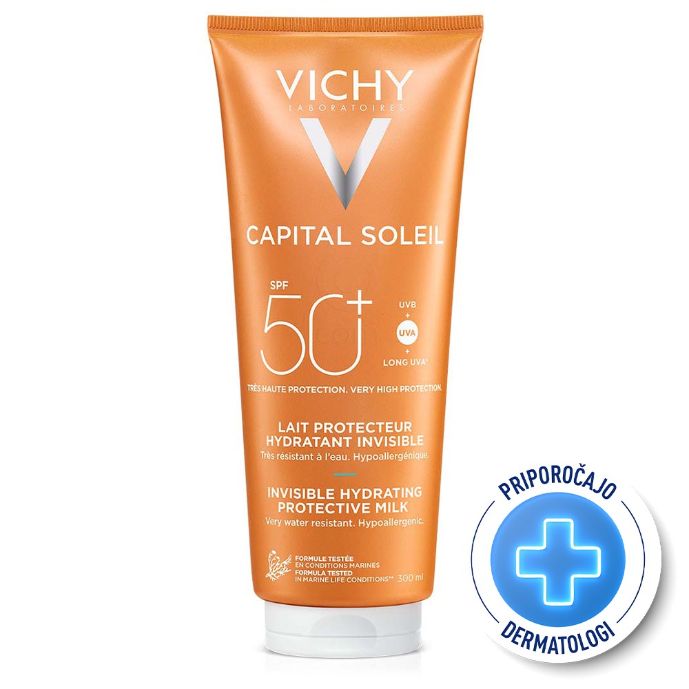 Vichy Capital Soleil, zaščitno mleko za vso družino - ZF50+ (300 ml)