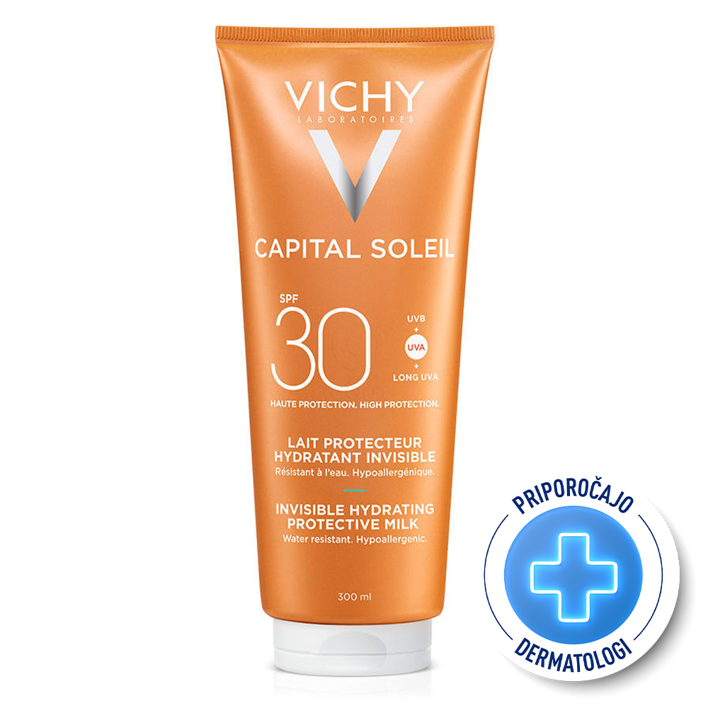 Vichy Capital Soleil, zaščitno mleko za vso družino za obraz in telo ZF 30 (300 ml)
