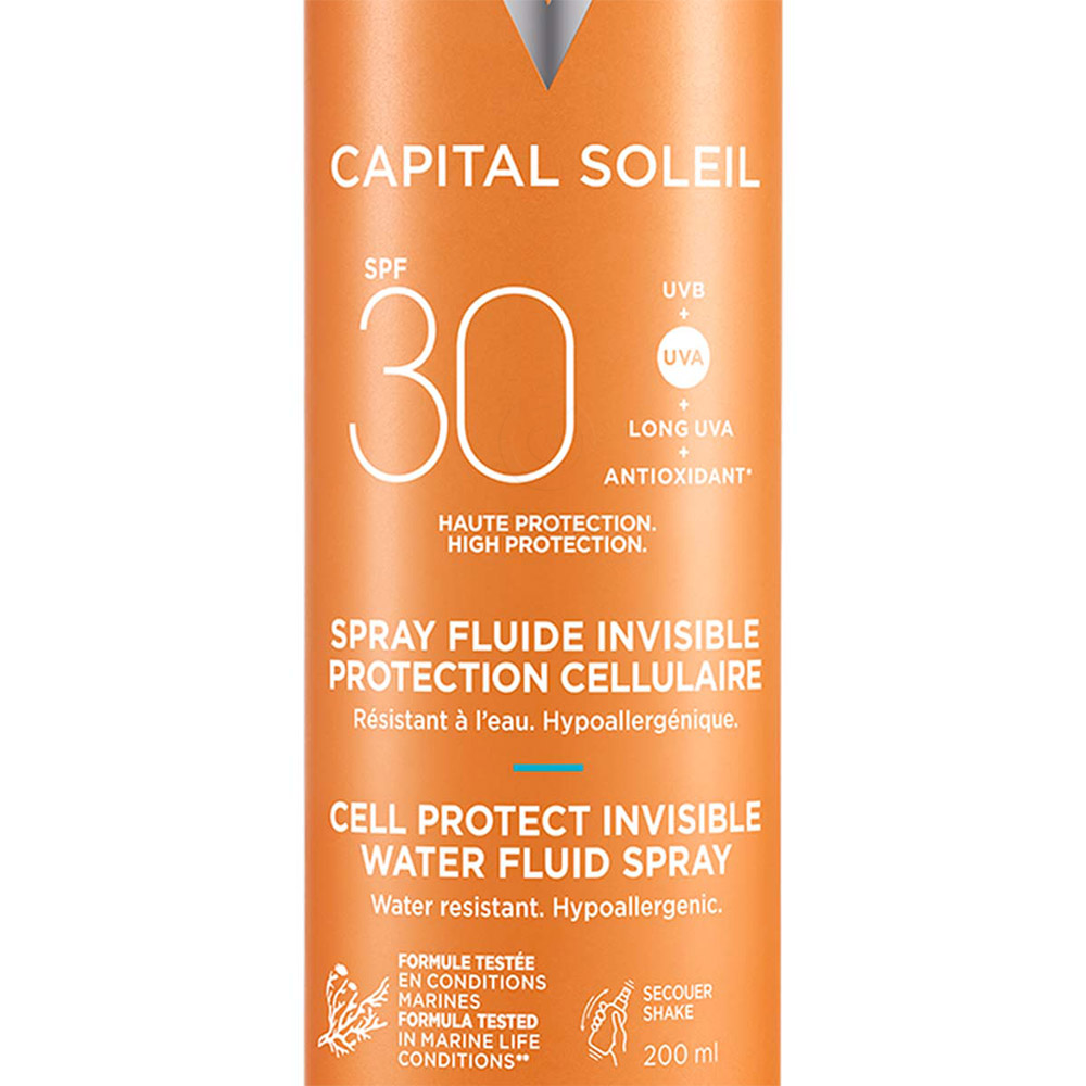 Vichy Capital Soleil, fluid na vodni osnovi za zaščito kožnih celic - ZF30 (200 ml)