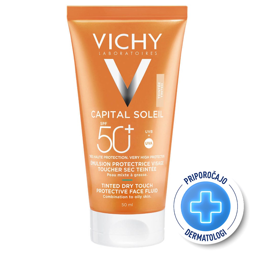 Vichy Capital Soleil BB Dry Touch, obarvani fluid za obraz - ZF50+ (50 ml)