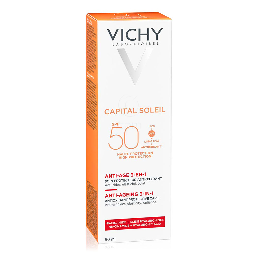Vichy Capital Soleil,krema za zaščito pred soncem z anti-age učinkom za obraz ZF50 (50 ml)