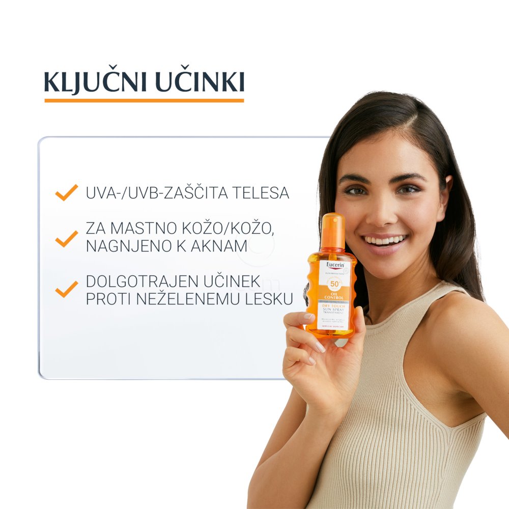 Eucerin Sun, prozorno pršilo za zaščito pred soncem - ZF 50 (200 ml)