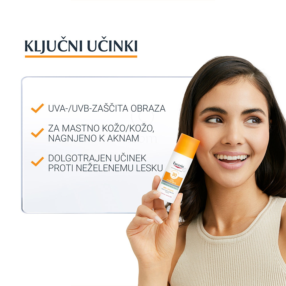 Eucerin Sun Oil Control, kremni gel za zaščito obraza - ZF 30 (50 ml)