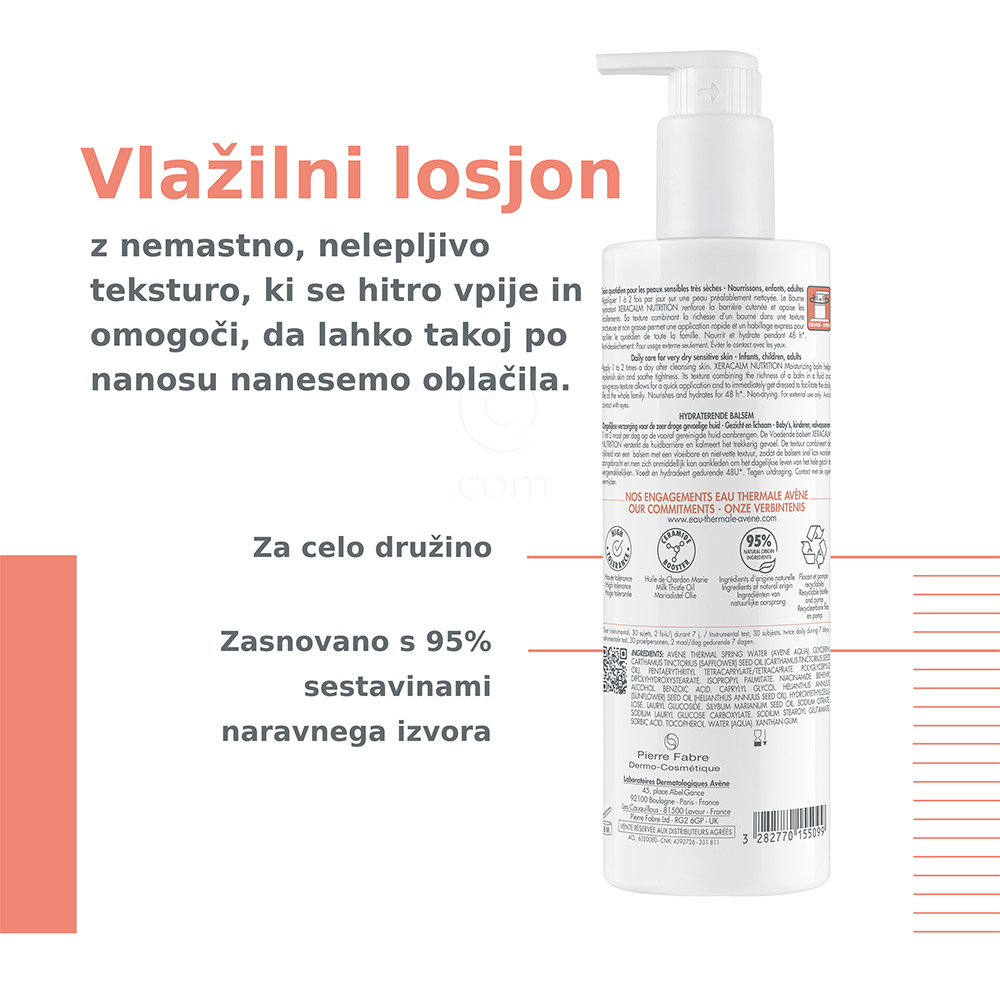 Avene XeraCalm Nutrition, vlažilni losjon (400 ml)