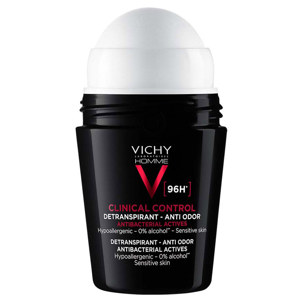 Vichy Homme Clinical Control 96h, detranspirant roll-on proti neprijetnemu vonju (50 ml)