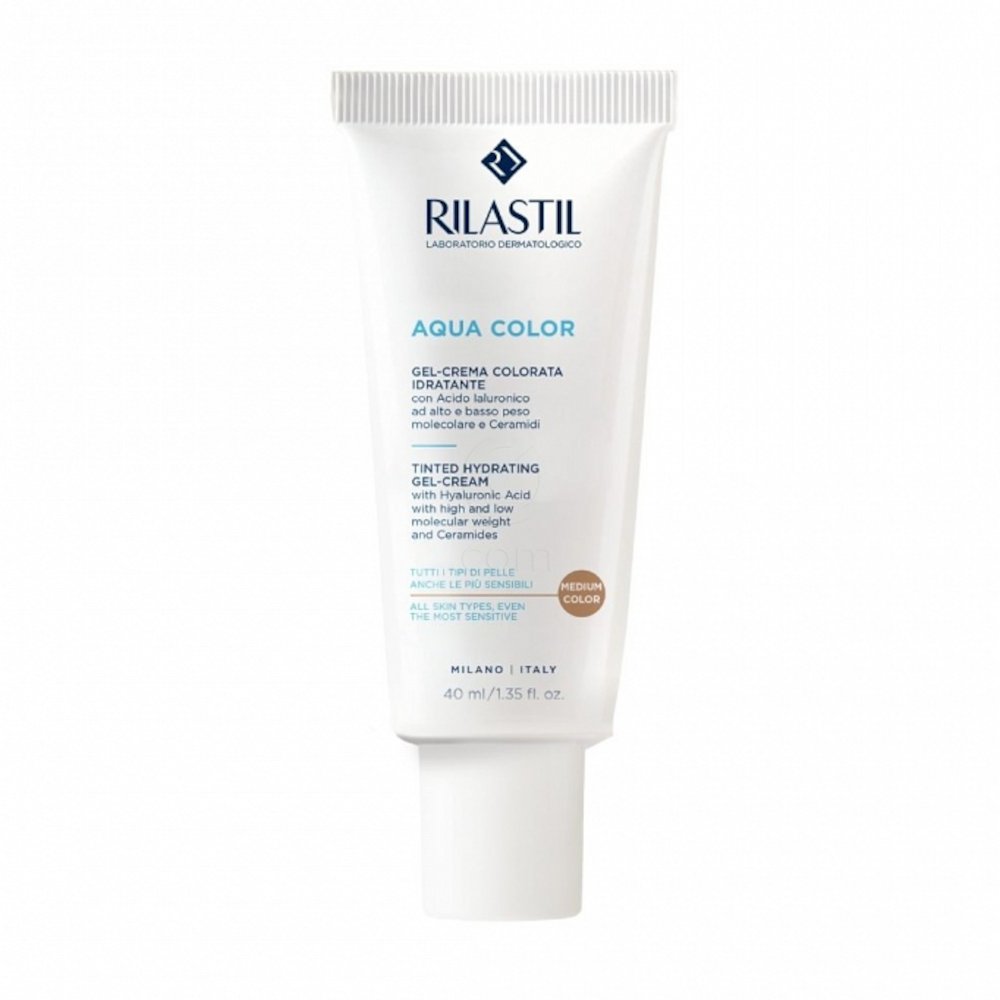 Rilastil Aqua Color, obarvana CC gel krema - medium (40 ml)