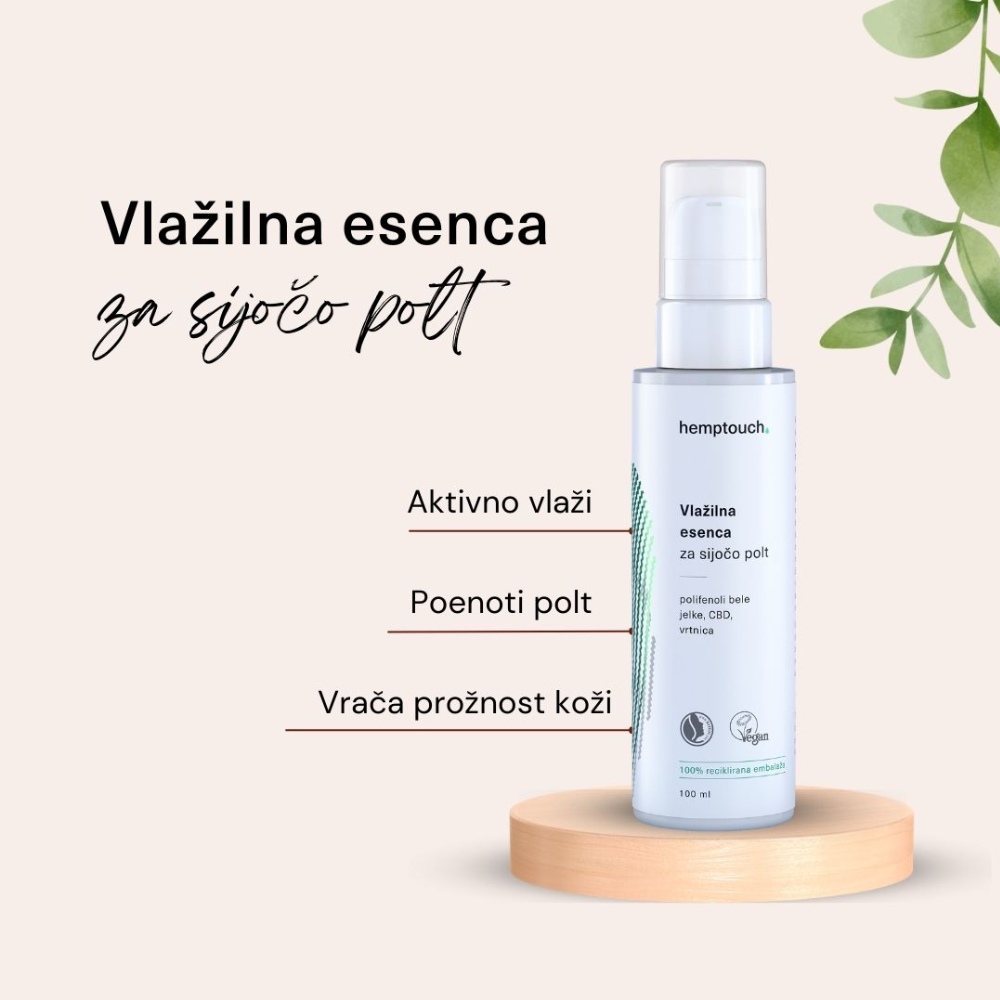 Hemptouch, vlažilna esenca za sijočo polt (100 ml)