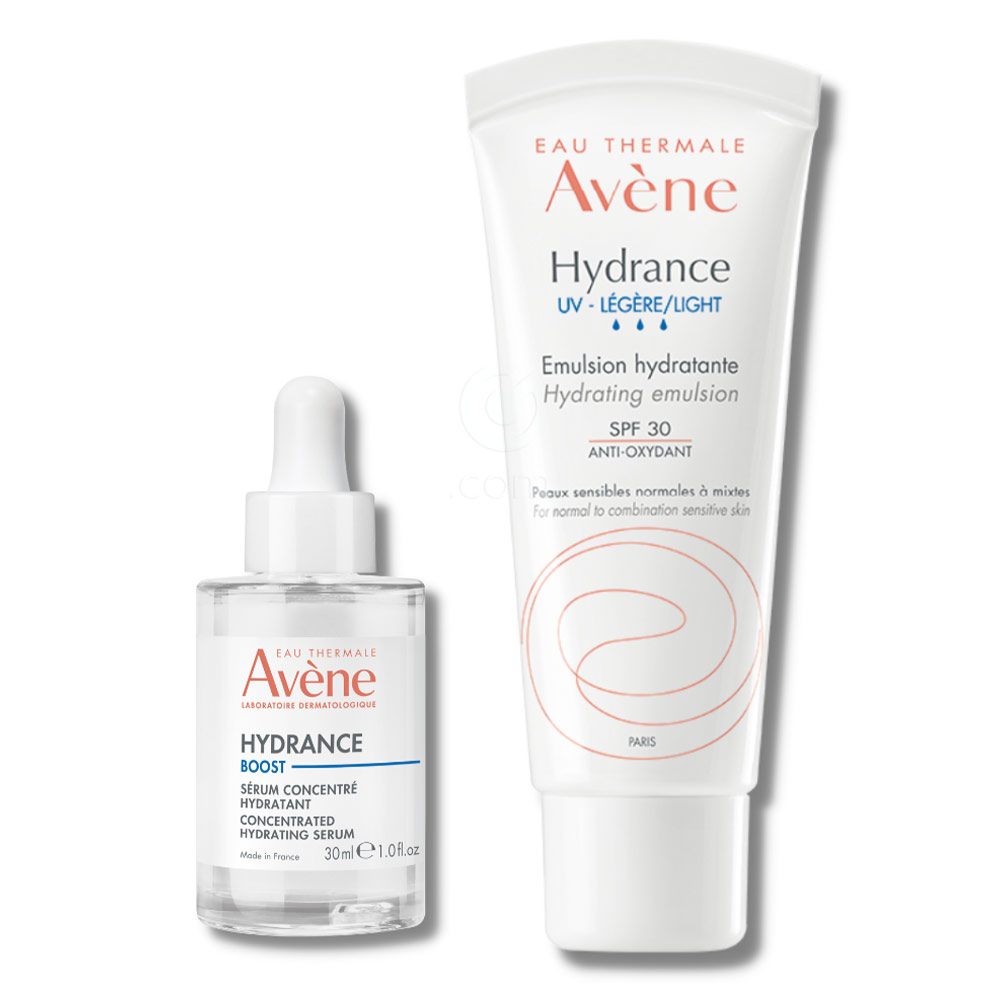 Avene Hydrance Boost, lahka rutina za vlaženje suhe kože - serum in lahka krema (30 ml + 40 ml)