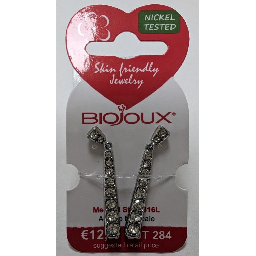 Biojoux, uhani iz kirurškega jekla - jasmin viseč - BJT284 (2 uhana)