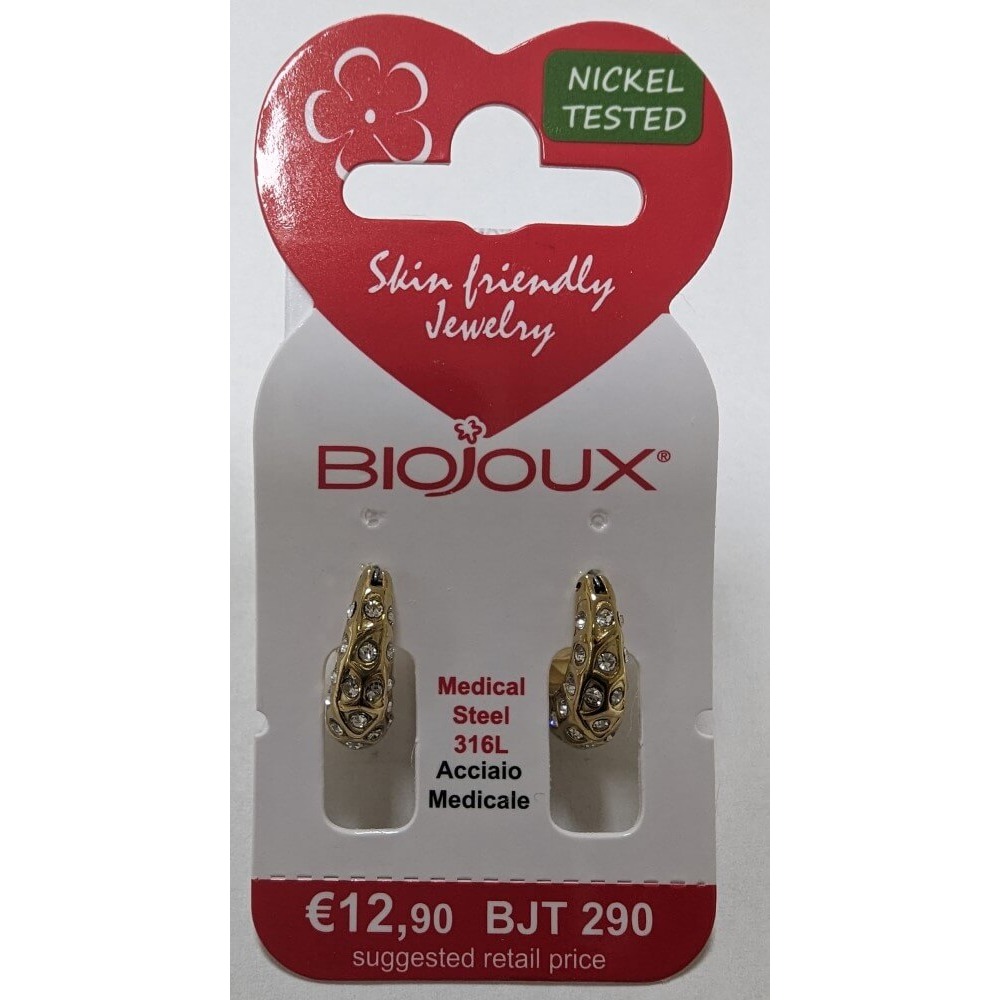 Biojoux, uhani iz kirurškega jekla - Potonika zlat - BJT290 (2 uhana)