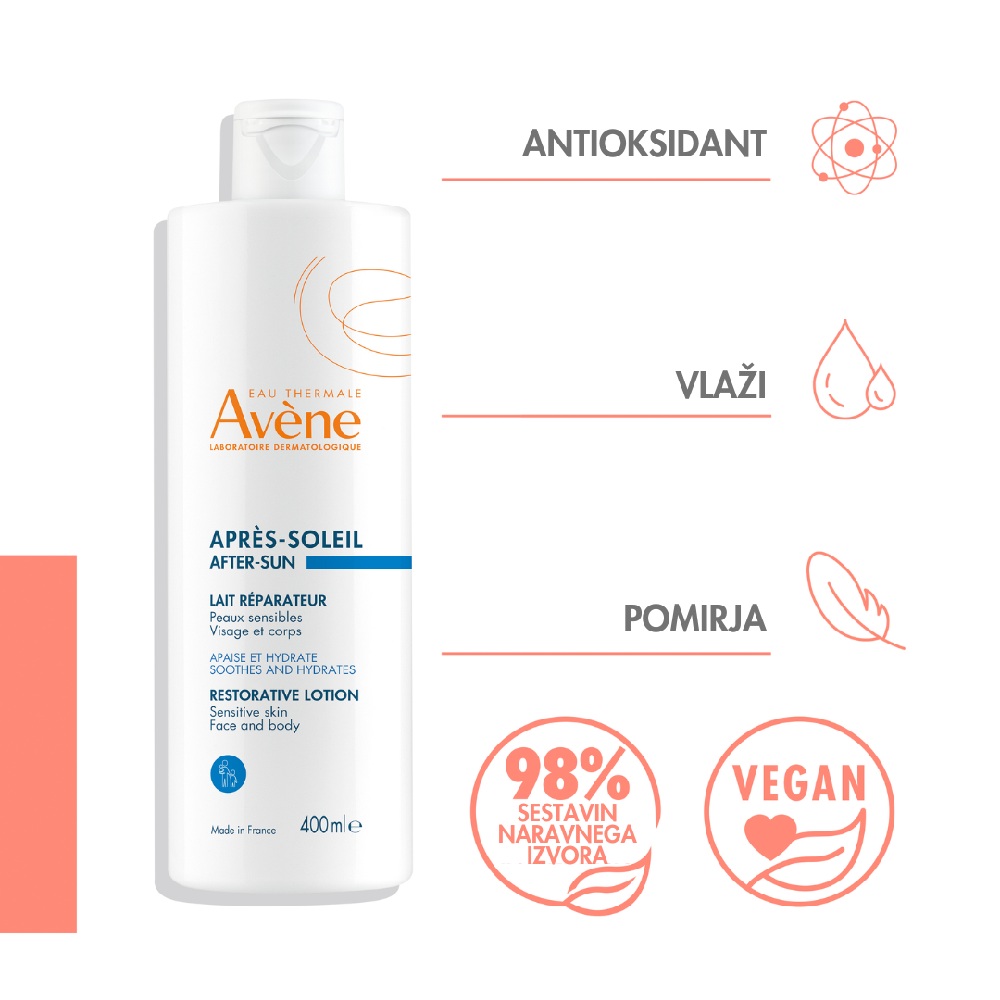 Avene, obnavljajujoči kremasti losjon po sončenju (400 ml)