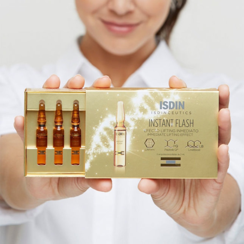 ISDIN Isdinceutics Instant Flash, raztopina za takojšen učinek liftinga - ampule (5x 2 ml)
