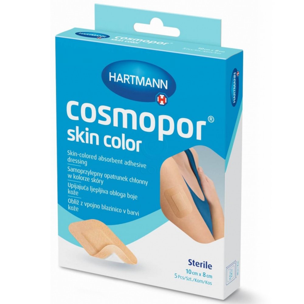 Cosmopor Skin Color, sterilen obliž za rane - 10 cm x 8 cm (5 obližev)