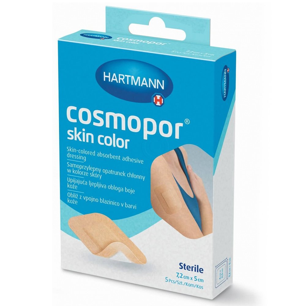 Cosmopor Skin Color, sterilen obliž za rane - 7,2 cm x 5 cm (5 obližev)