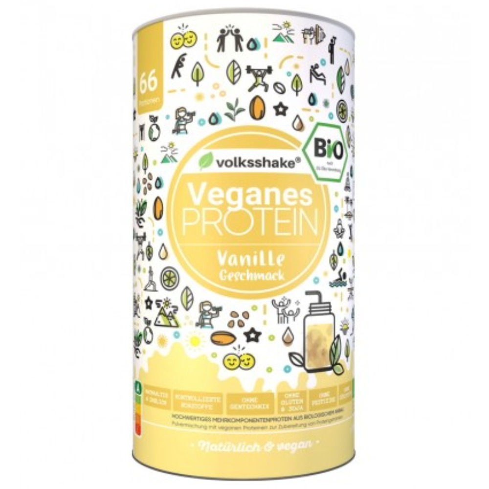 Volksshake, bio rastlinske beljakovine (proteini) - vanilija (1000 g)