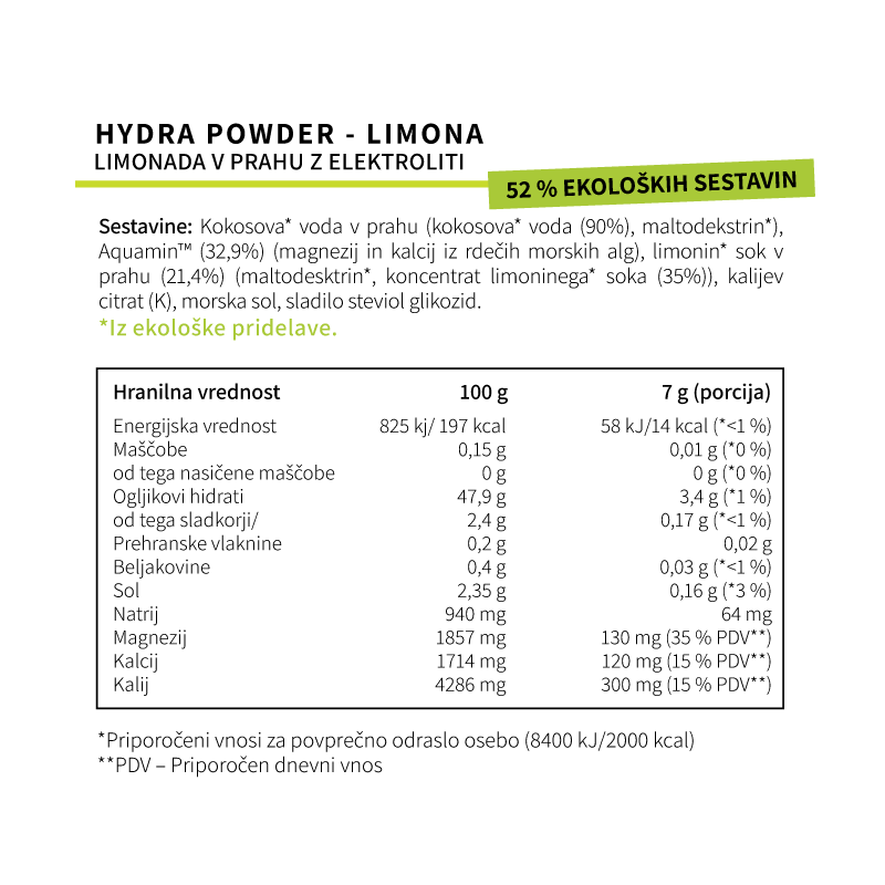 Nutrispoint Hydra Electrolyte, elektroliti z limoninim sokom (280 g)