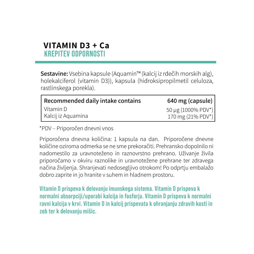 Nutrispoint vitamin D3 + Ca, kapsule (60 kapsul)