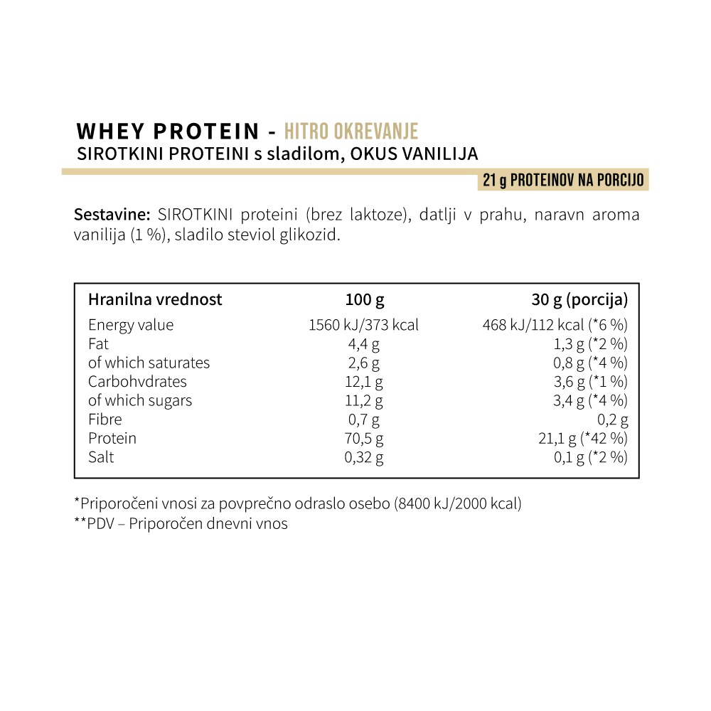 Nutrispoint Whey Protein, proteini - okus vanilija (360 g)