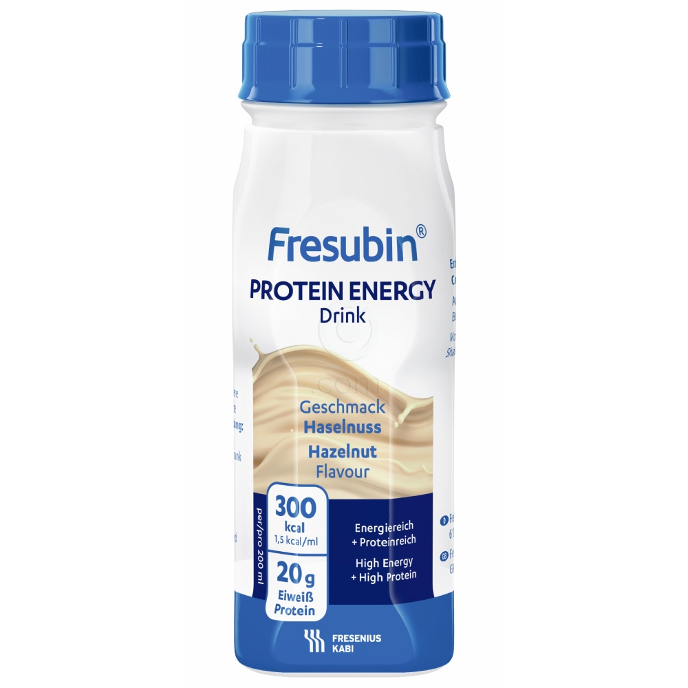 Fresubin Protein Energy Drink, peroralna suspenzija z okusom lešnika (4 x 200 ml)