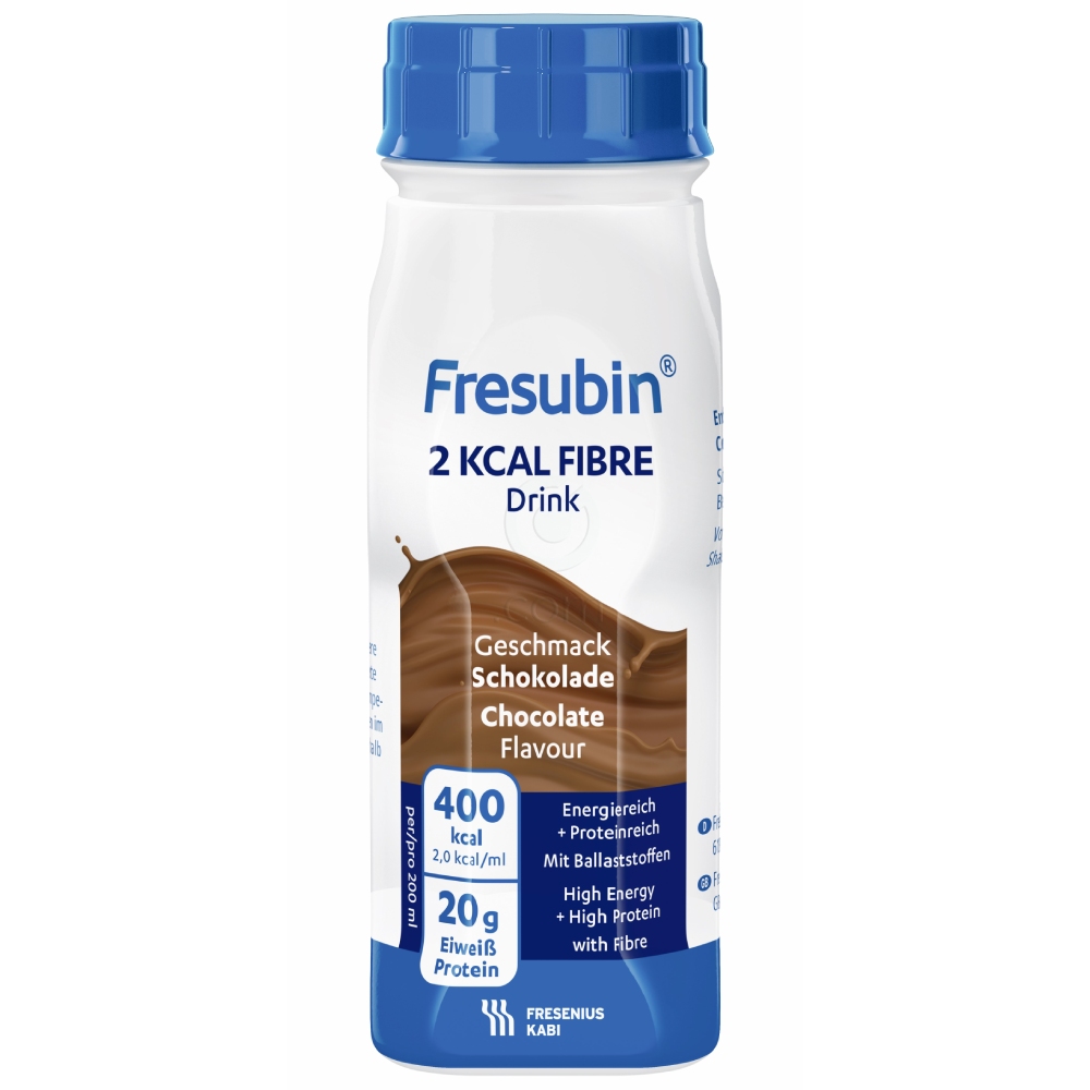 Fresubin 2 kcal/ml Fibre, peroralna suspenzija z okusom čokolade (4 x 200 ml)