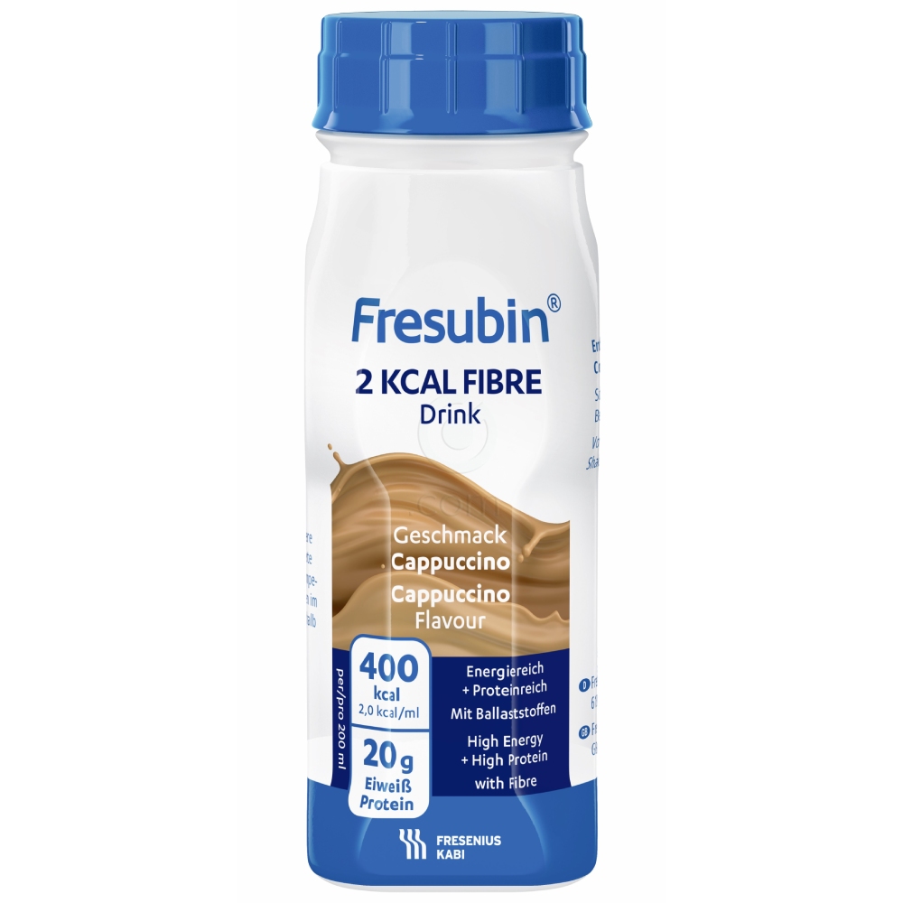 Fresubin 2 kcal/ml Fibre, peroralna suspenzija z okusom kapučina (4 x 200 ml)