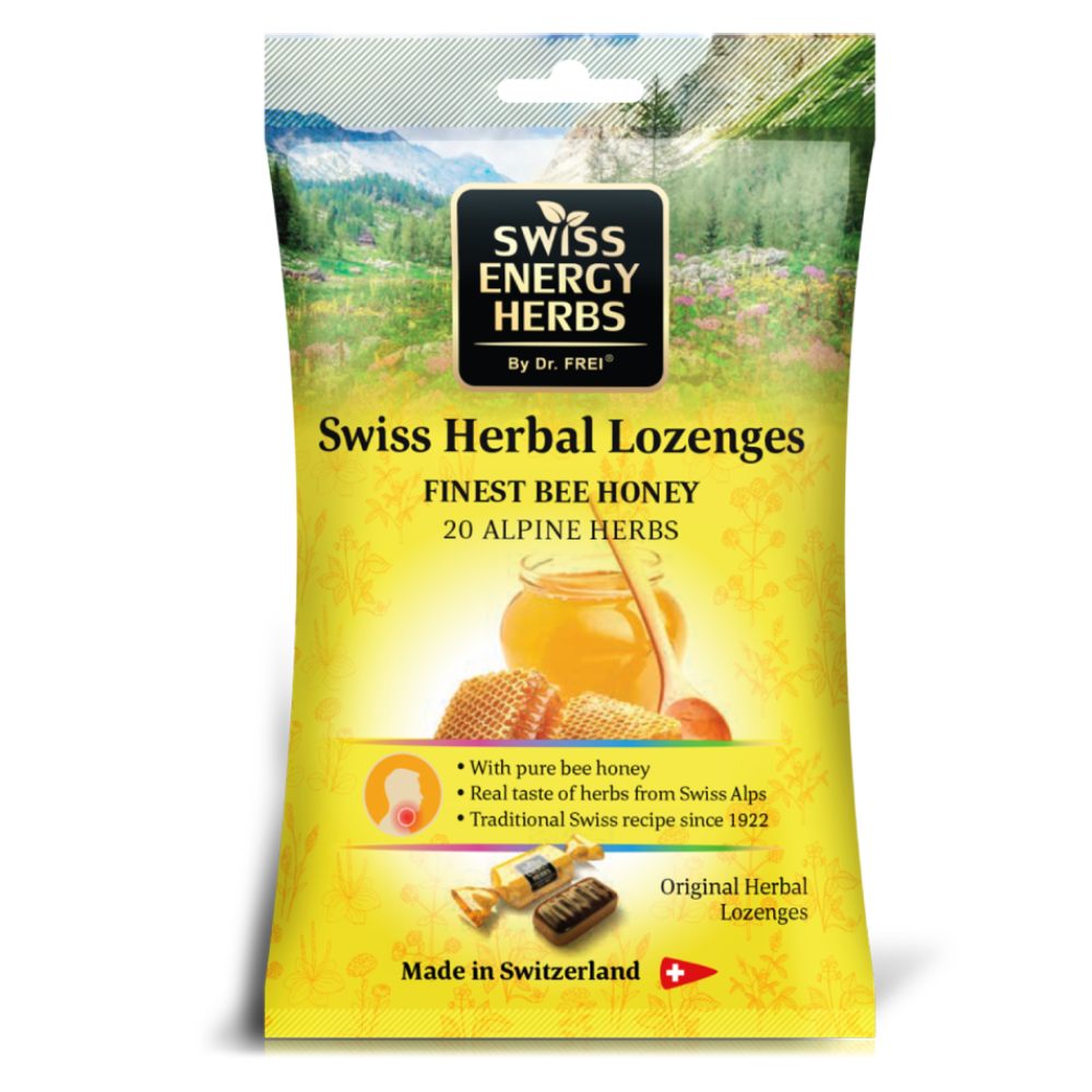 Swiss Energy Herbs, zeliščne pastile z 20 zelišči in medom (12 pastil)