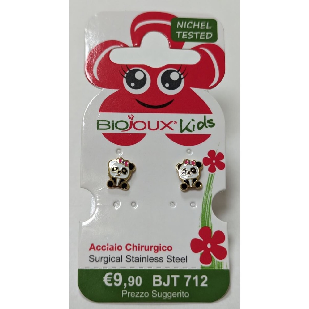 Biojoux, uhani iz kirurškega jekla - Panda Baby- zlati - BJT711 (2 uhana)