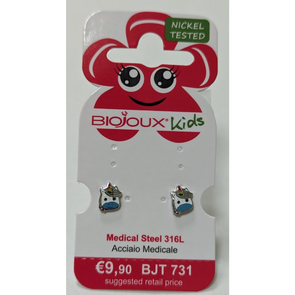 Biojoux Kids, uhani iz kirurškega jekla - samorog Suki - BJT731 (2 uhana)