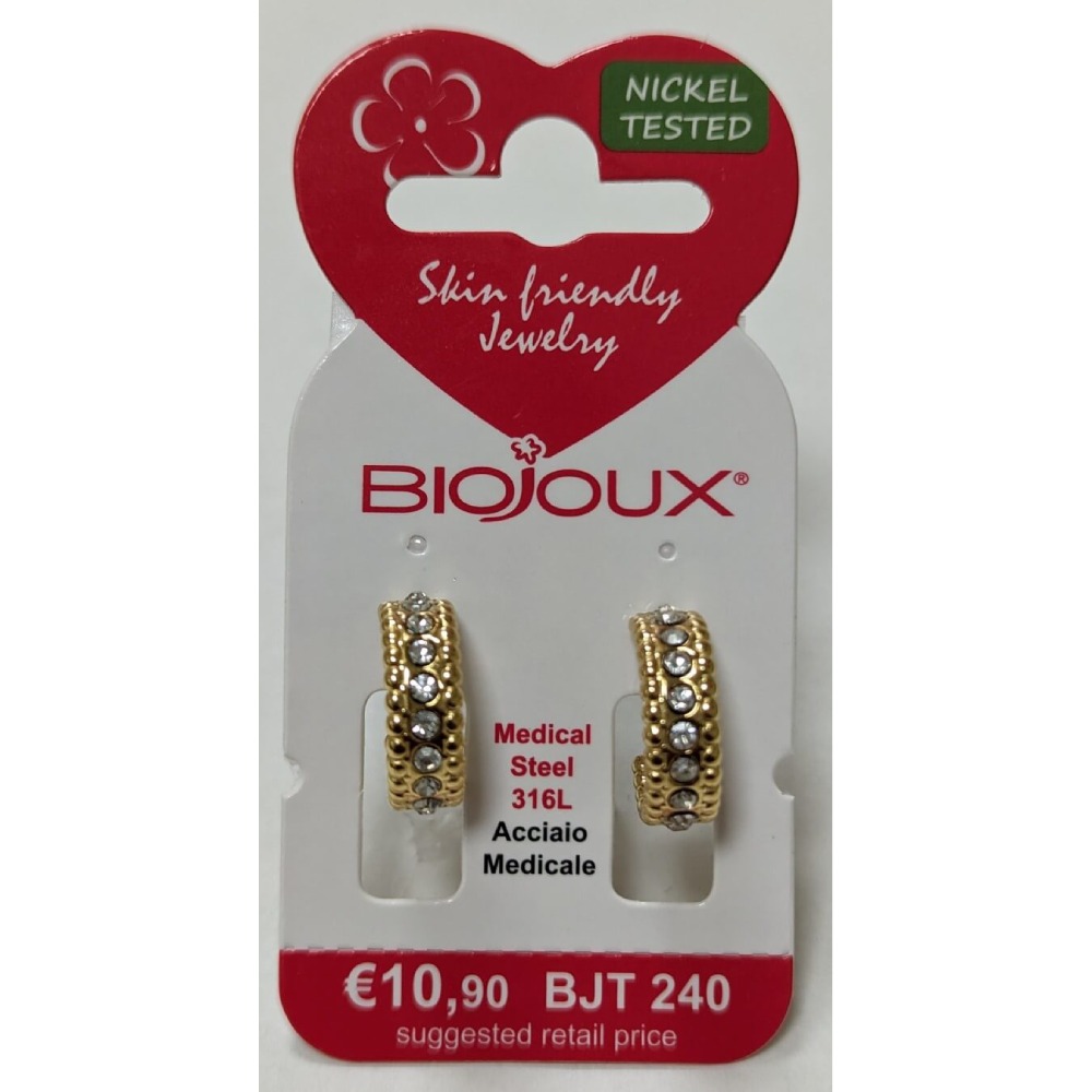 Biojoux, uhani iz kirurškega jekla - eleganca - zlati - BJT240 (2 uhana)
