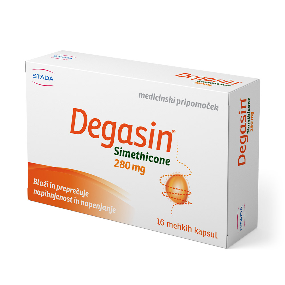 Degasin, mehke kapsule (16 kapsul)