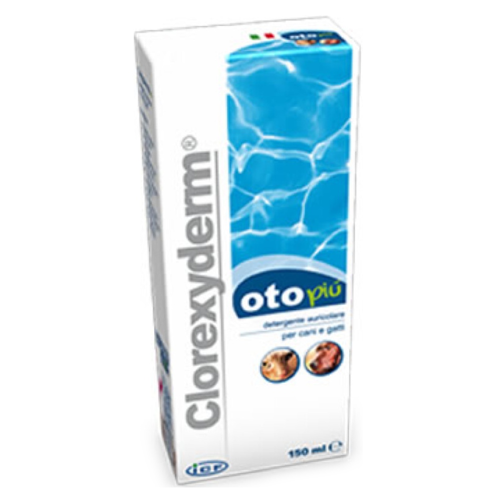 Clorexyderm OTO PIU, čistilo za ušesa za pse in mačke (150 ml)