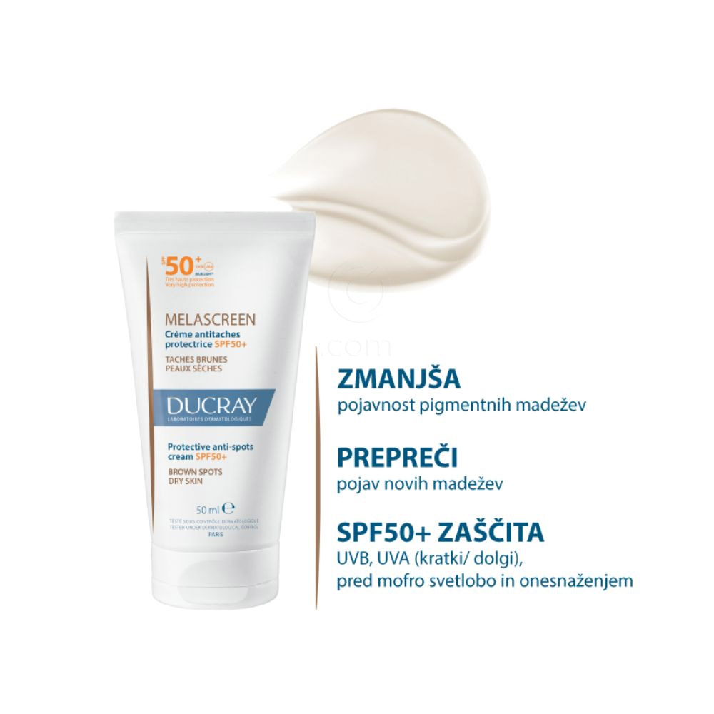 Ducray Melascreen, zaščitna krema proti madežem - ZF50+ (50 ml)