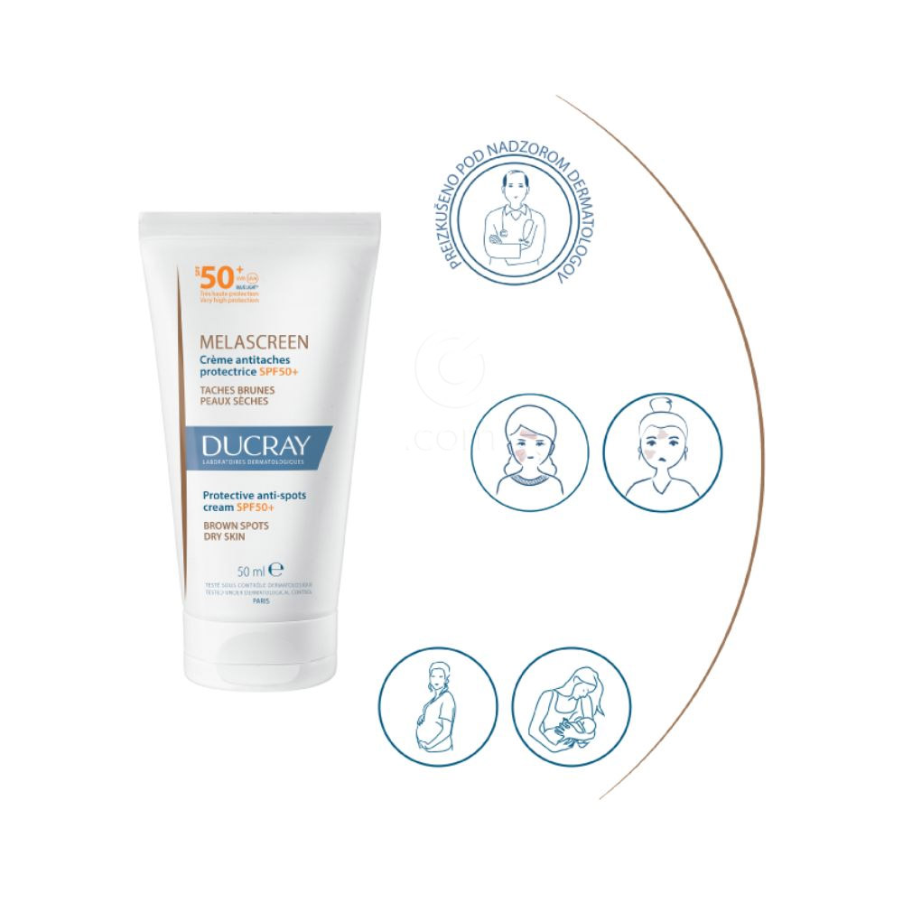 Ducray Melascreen, zaščitna krema proti madežem - ZF50+ (50 ml)