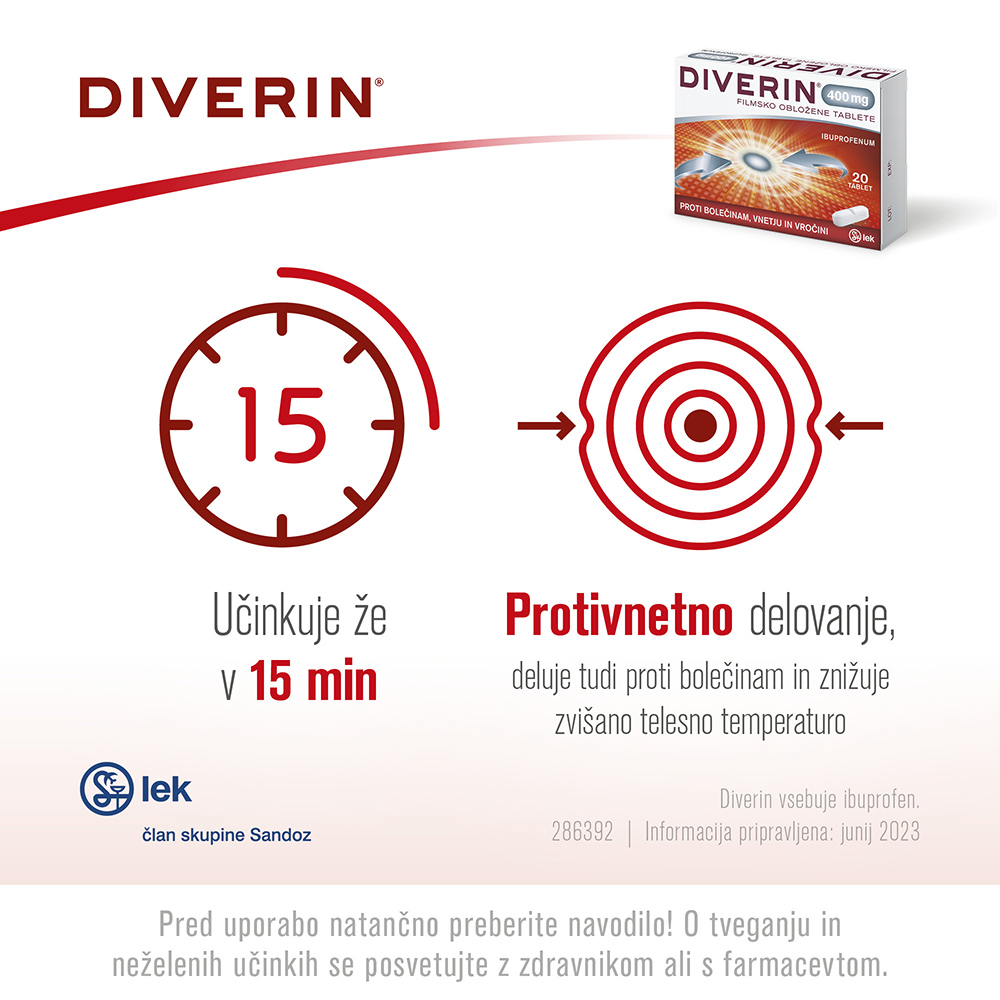 Diverin 400 mg, filmsko obložene tablete (20 tablet)