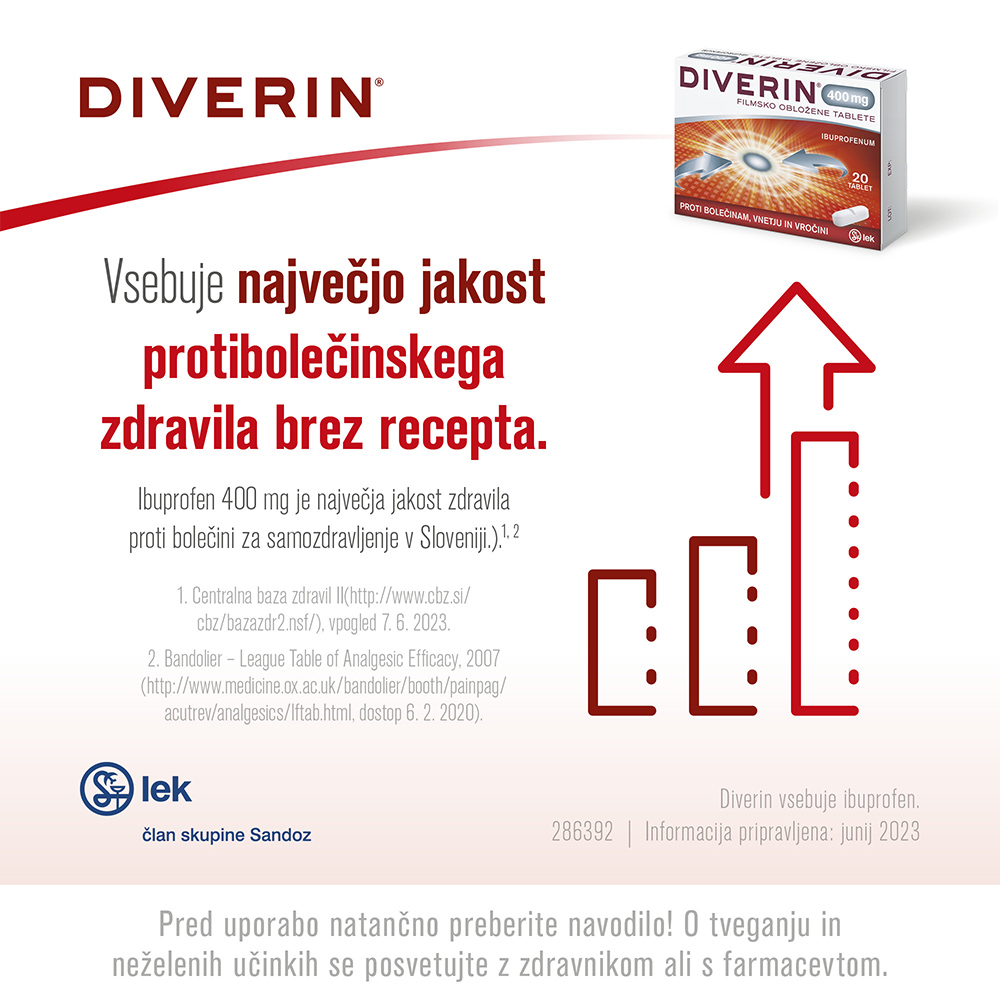 Diverin 400 mg, filmsko obložene tablete (20 tablet)