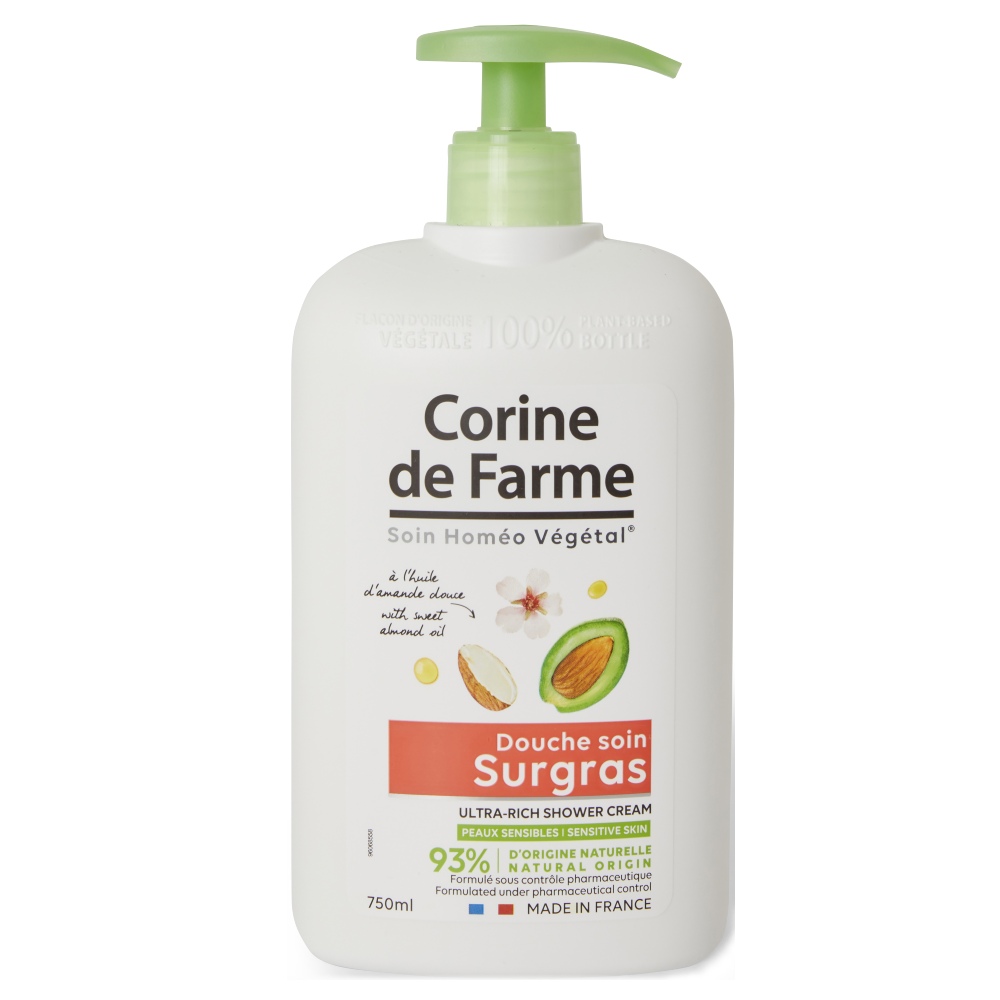 Corine De Farme, kremi gel za tuširanje za suho kožo - mandelj (750 ml)