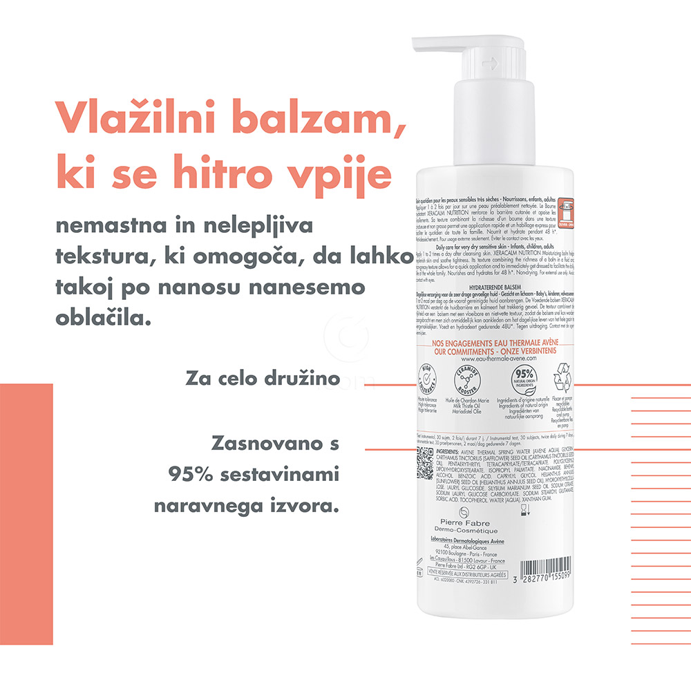 Avene XeraCalm Nutrition, vlažilni balzam (400 ml)