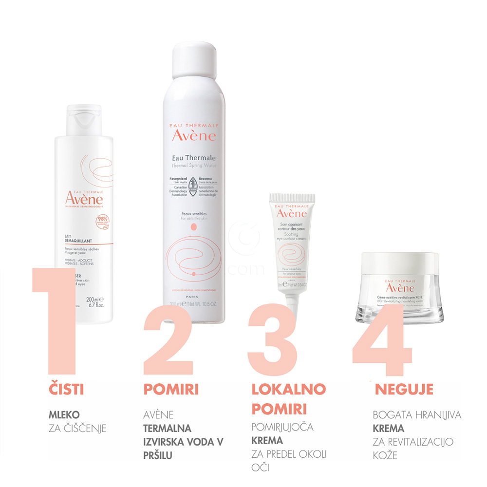 Avene, mleko za čiščenje suhe in občutljive kože (200 ml) 