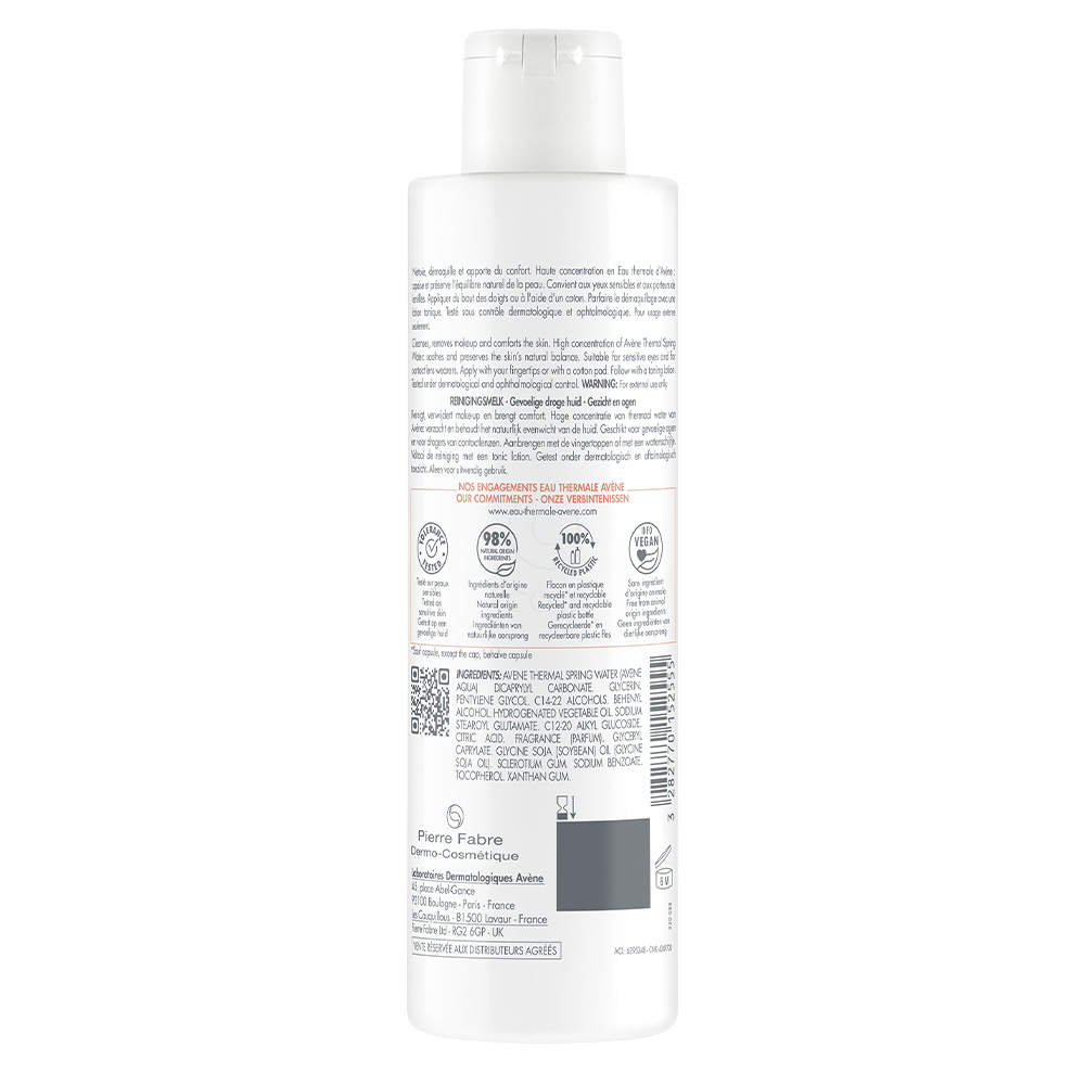 Avene, mleko za čiščenje suhe in občutljive kože (200 ml) 