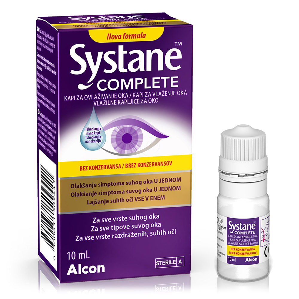 Systane Complete brez konzervansov, kapljice za oko (10 ml)