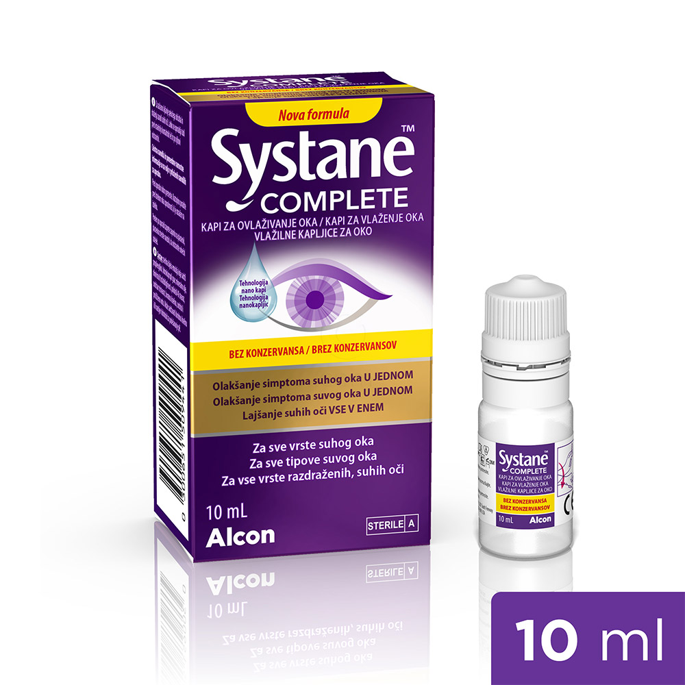 Systane Complete brez konzervansov, kapljice za oko (10 ml)