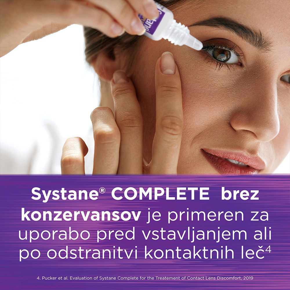 Systane Complete brez konzervansov, kapljice za oko (10 ml)