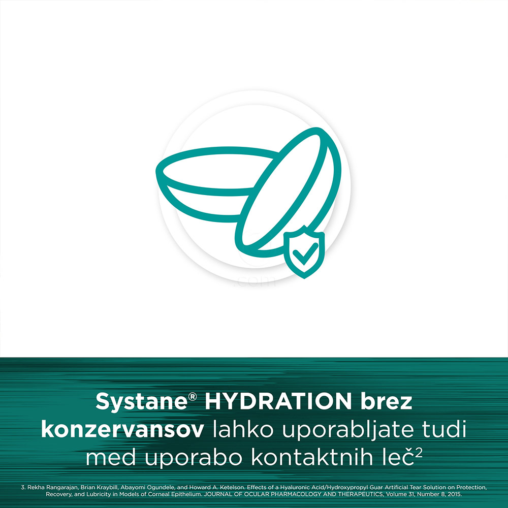 Systane Hydratation brez konzervansov, kapljice za oko (10 ml)