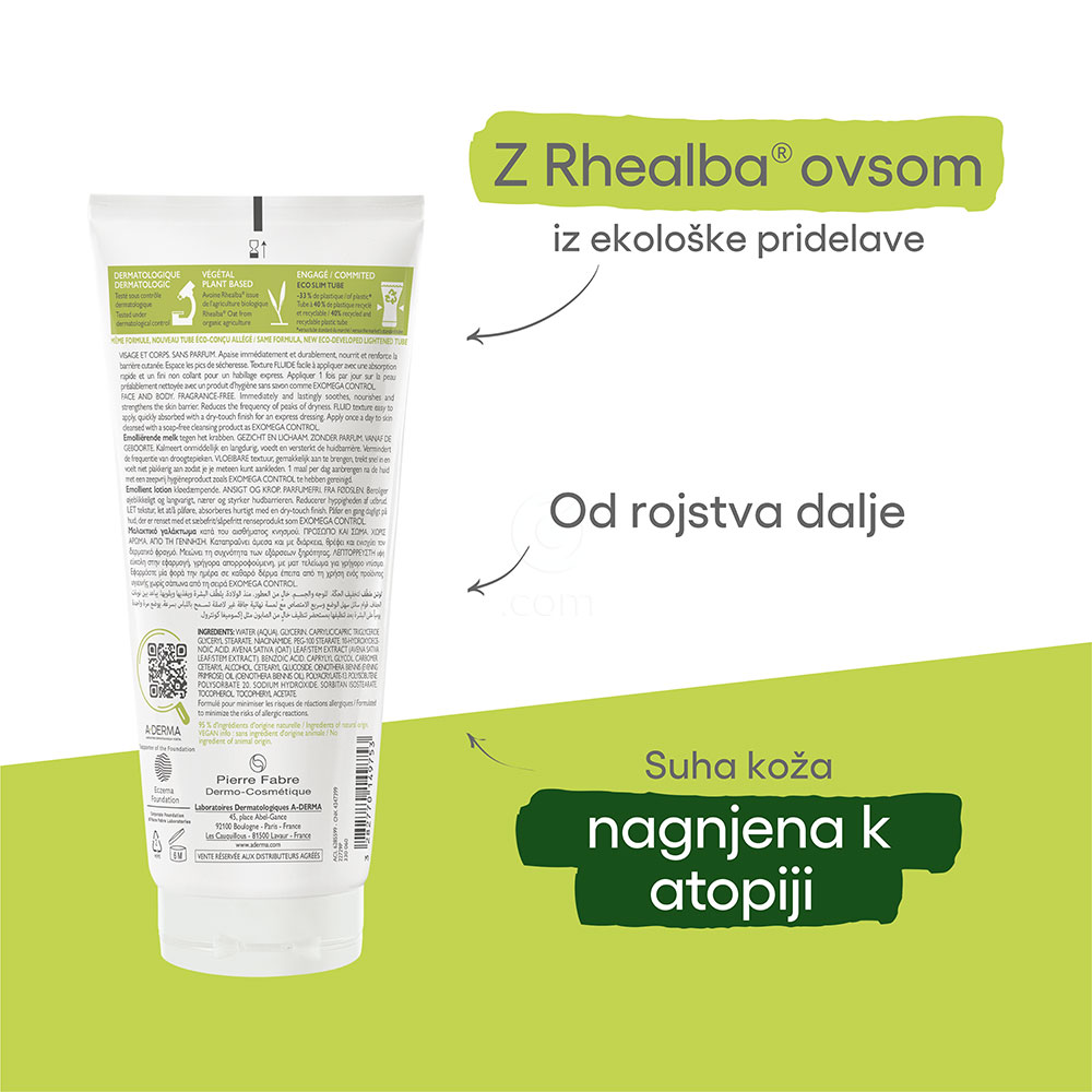 A-Derma Exomega Control, emolientni losjon (200 ml)