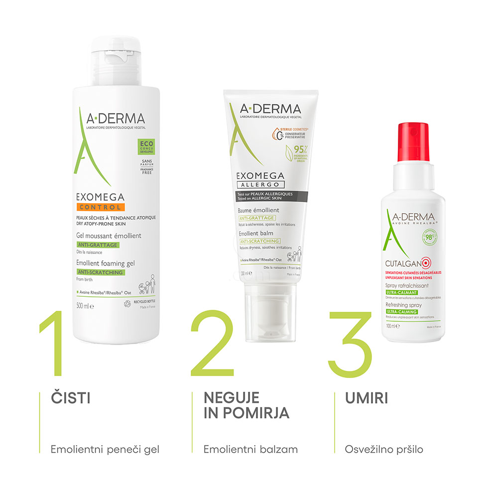  A-Derma Exomega Control, emolientni čistilni gel (500 ml) 