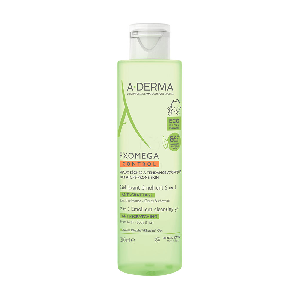 A-Derma Exomega Control, emolientni čistilni gel 2v1 (200 ml)