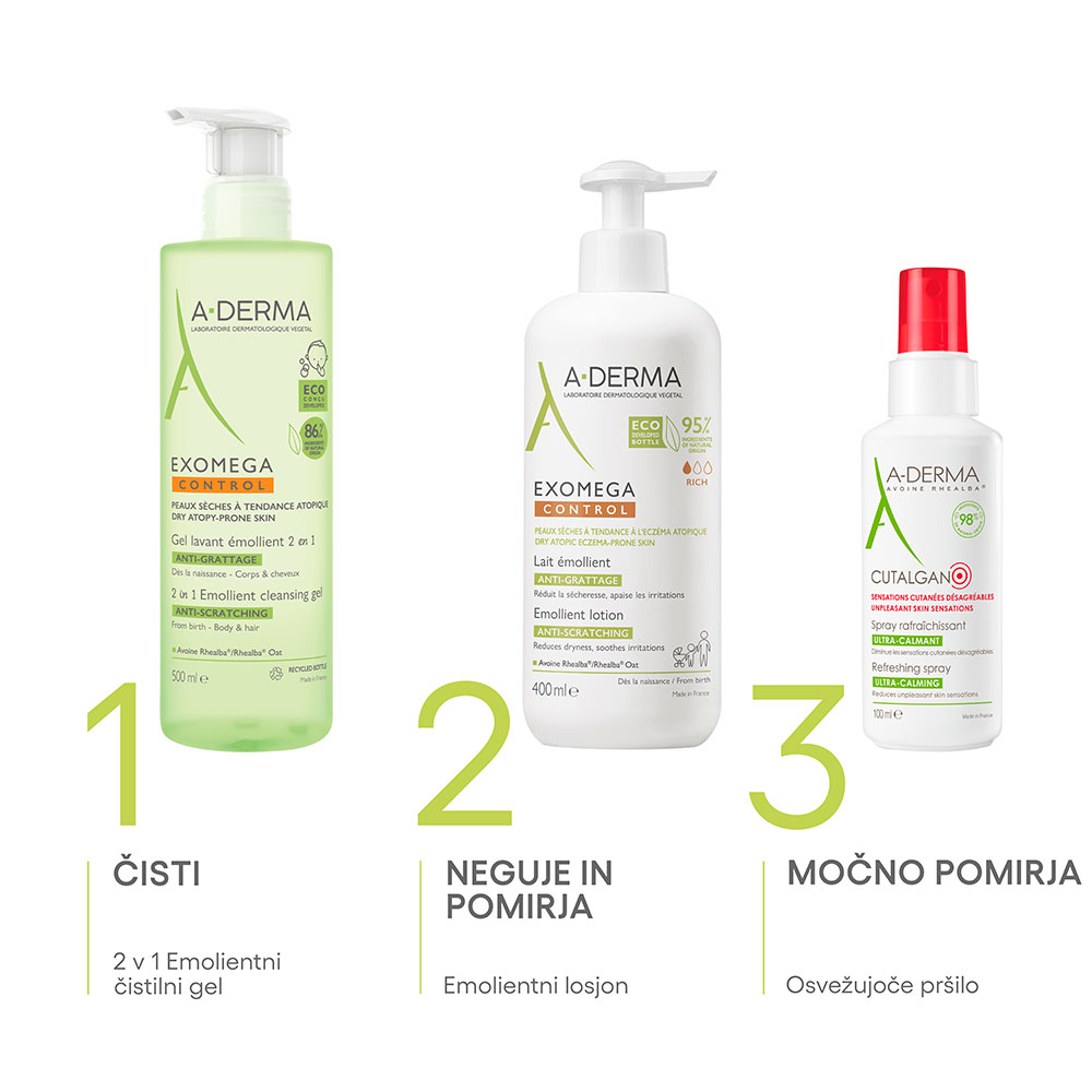 A-Derma Exomega Control, emolientni losjon (400 ml) 