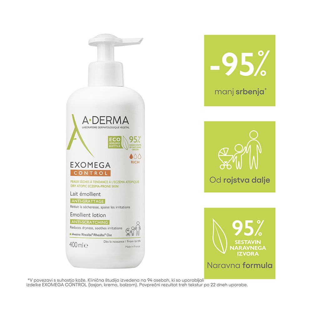 A-Derma Exomega Control, emolientni losjon (400 ml) 