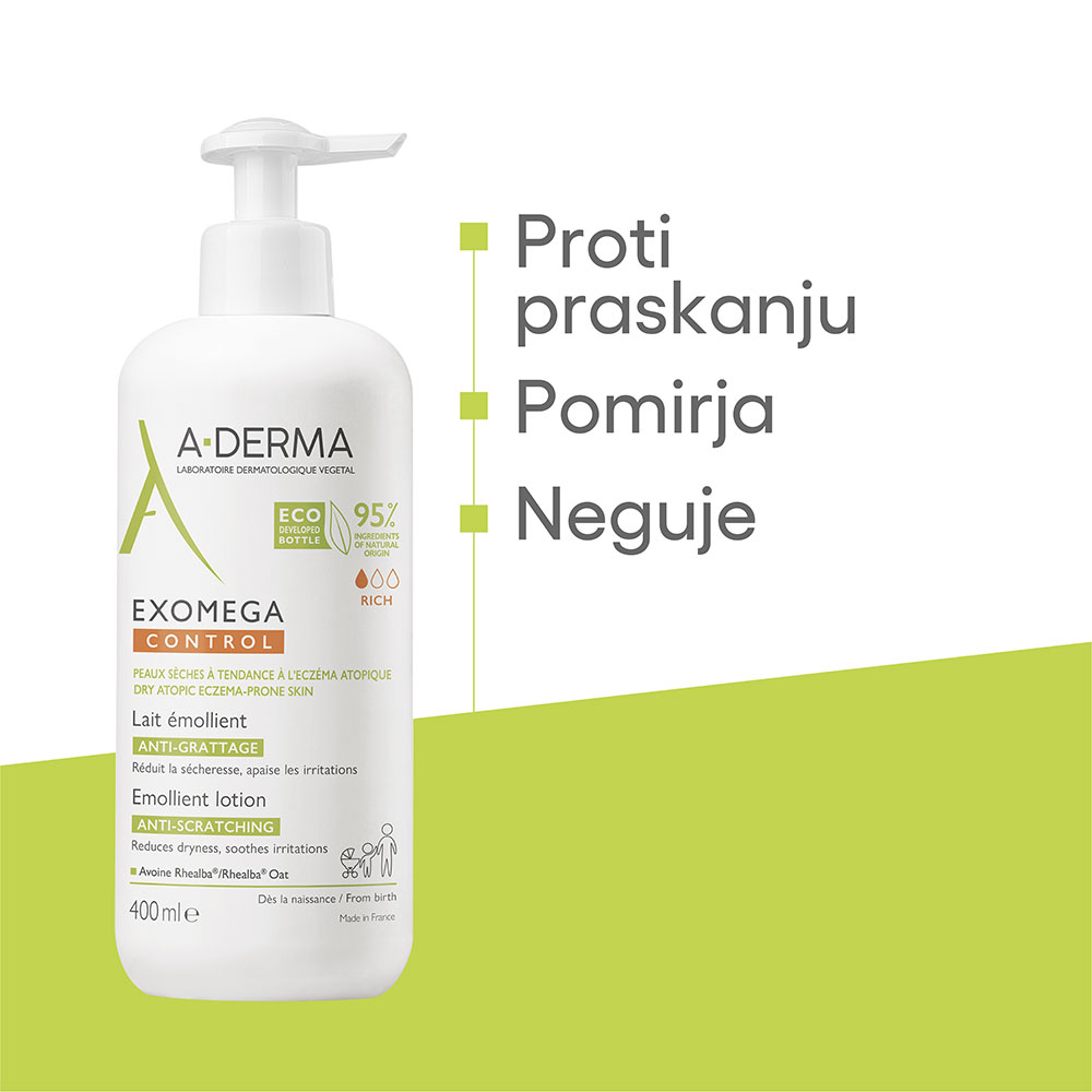A-Derma Exomega Control, emolientni losjon (400 ml) 