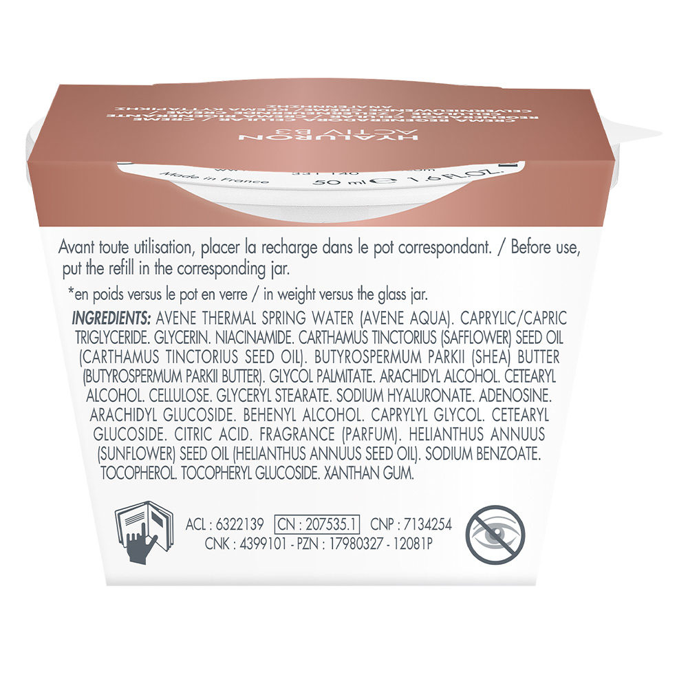Avene Hyaluron Activ B3, krema za nego obraza - refill (50 ml)
